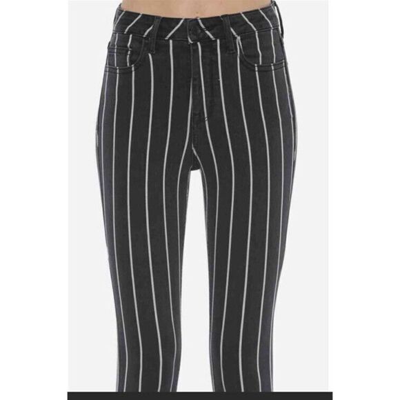 Cello High Waisted Jeans Women’s 3 Black And White Striped Skinny Fit Classic - Picture 4 of 7